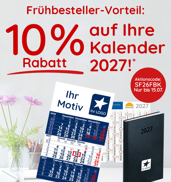 10% Rabatt auf Ihre Kalender 2027!
