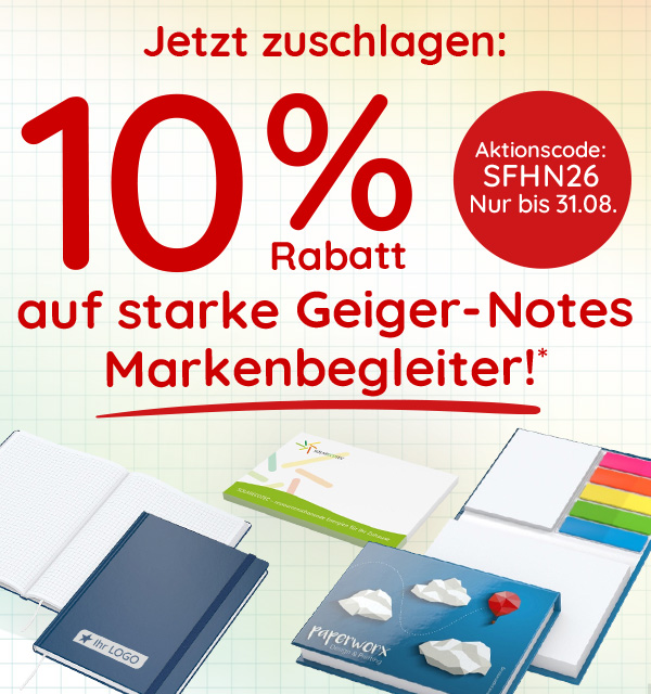  10 % auf Geiger-Notes Haftnotizen und Notizbücher!