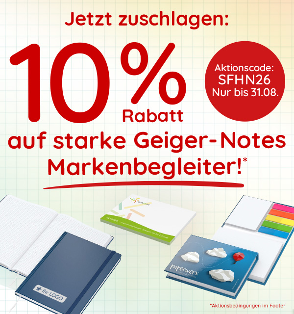  10 % auf Geiger-Notes Haftnotizen und Notizbücher!
