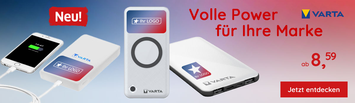  Volle Markenpower: VARTA Powerbanks bei Saalfrank - Qualitäts-Werbeartikel