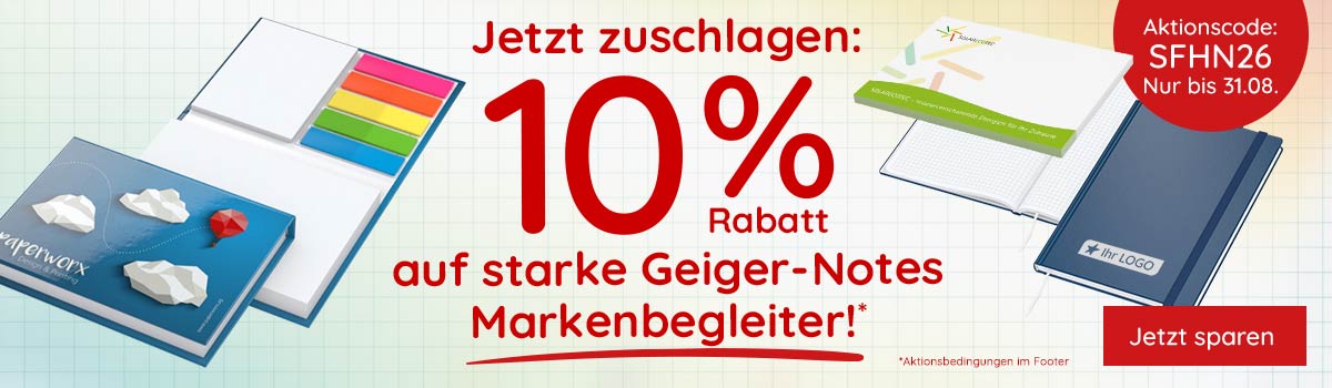  10 % auf Geiger-Notes Haftnotizen und Notizbücher!