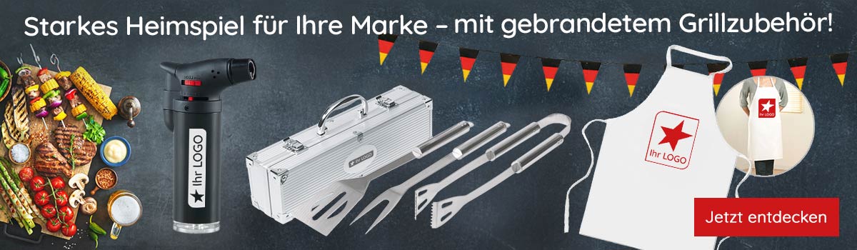  Grillzubehör mit Logo bedrucken bei Saalfrank - Qualitäts-Werbeartikel  