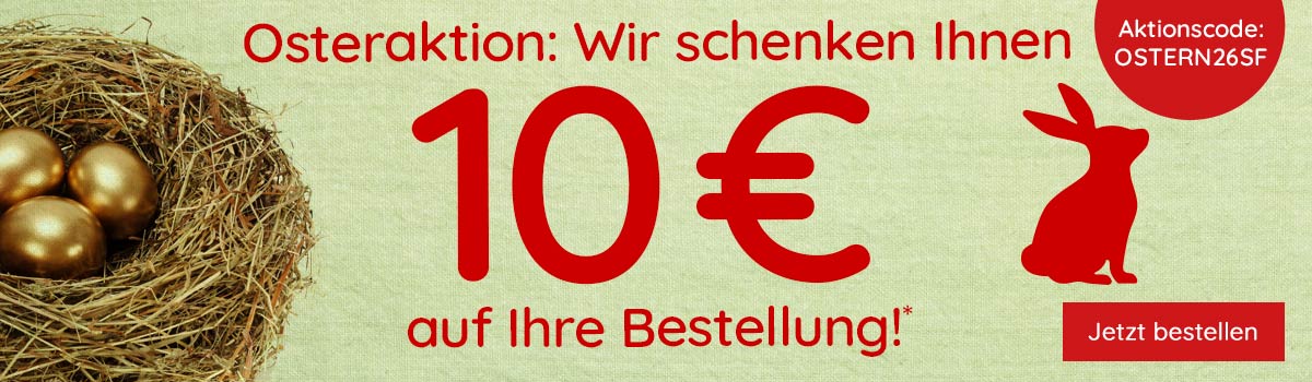 Osteraktion: Wir schenken Ihnen 10€ auf Ihre Bestellung bei Saalfrank - Qualitäts-Werbeartikel 