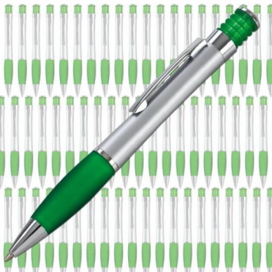 Werbe-Set: 500 LANCE Druckkugelschreiber Nevada Silber/Grün