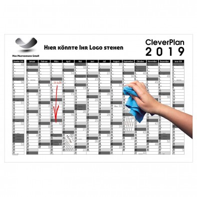 Clever-Plan-Wandplaner 2019, abwaschbar Clever-Plan-Wandplaner 2019, abwaschbar