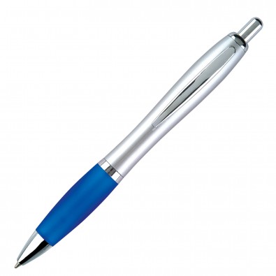 Kugelschreiber Rio Satin Silber/Blau