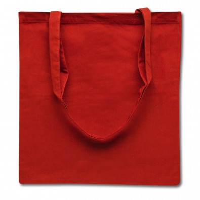 Baumwolltasche, lange Henkel, Rot Baumwolltasche, lange Henkel, Rot