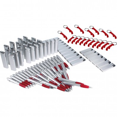 Werbe-Sparset, 300-tlg., Silber/Rot Werbe-Sparset, 300-tlg., Silber/Rot