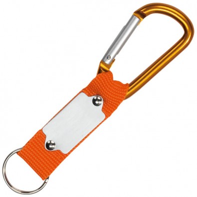Schlüsselanhänger mit Karabiner, Orange Schlüsselanhänger mit Karabiner, Orange