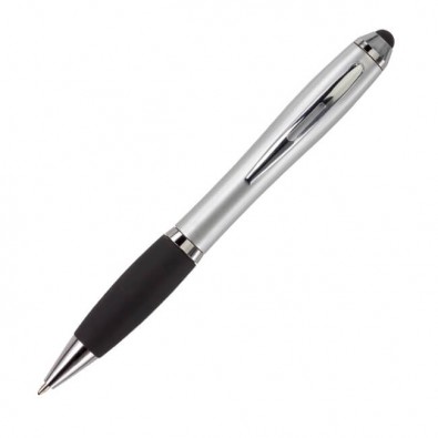 Touch-Pen Kugelschreiber Kuba, Silber/Schwarz Touch-Pen Kugelschreiber Kuba, Silber/Schwarz