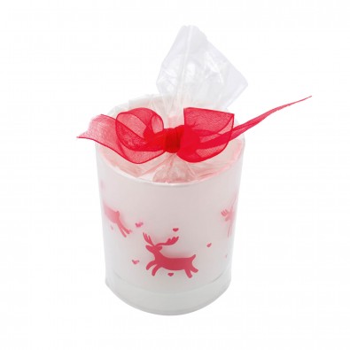 Teelicht Red Rudolph Weiß