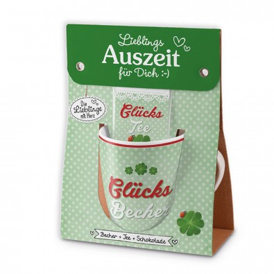 Geschenkset Kleine Auszeit für dich: "Glücks-Becher" Geschenkset Kleine Auszeit für dich: "Glücks-Becher"