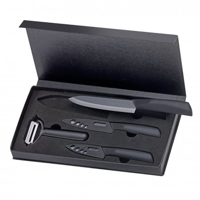 Keramik-Messerset 4-tlg., dunkle Klingen Keramik-Messerset 4-tlg., dunkle Klingen