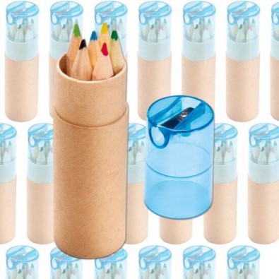 Werbe-Set: 150 Teile Buntstiftebox mit Spitzer, Blau Werbe-Set: 150 Teile Buntstiftebox mit Spitzer, Blau