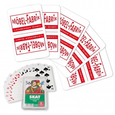 Skat-Spiel, inkl. Druck auf Rückseite, 1-farbig Skat-Spiel, inkl. Druck auf Rückseite, 1-farbig