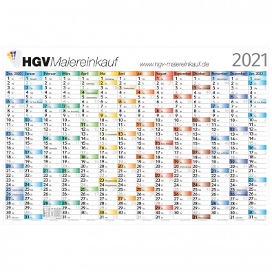 Wandplaner Regenbogen 2020, ohne Druck Wandplaner Regenbogen 2020, ohne Druck
