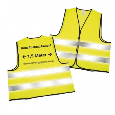 Warnweste "Abstand halten", neon-gelb Warnweste "Abstand halten", neon-gelb