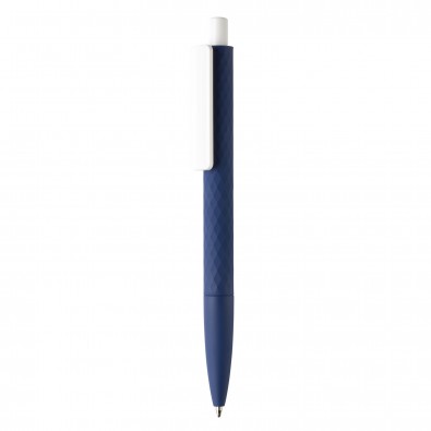 X3-Stift mit Smooth-Touch, navy blau,weiß X3-Stift mit Smooth-Touch, navy blau,weiß