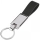 Metall/Leder-Schlüsselanhänger, Silber Metall/Leder-Schlüsselanhänger, Silber