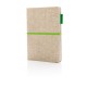 A5 Eco Jute Baumwoll-Notizbuch, grün, grüngrün A5 Eco Jute Baumwoll-Notizbuch, grün, grüngrün