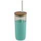 Arlo 600 ml Glasbecher mit Bambus Deckel, mintgrün Arlo 600 ml Glasbecher mit Bambus Deckel, mintgrün