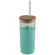 Arlo 600 ml Glasbecher mit Bambus Deckel, mintgrün Arlo 600 ml Glasbecher mit Bambus Deckel, mintgrün